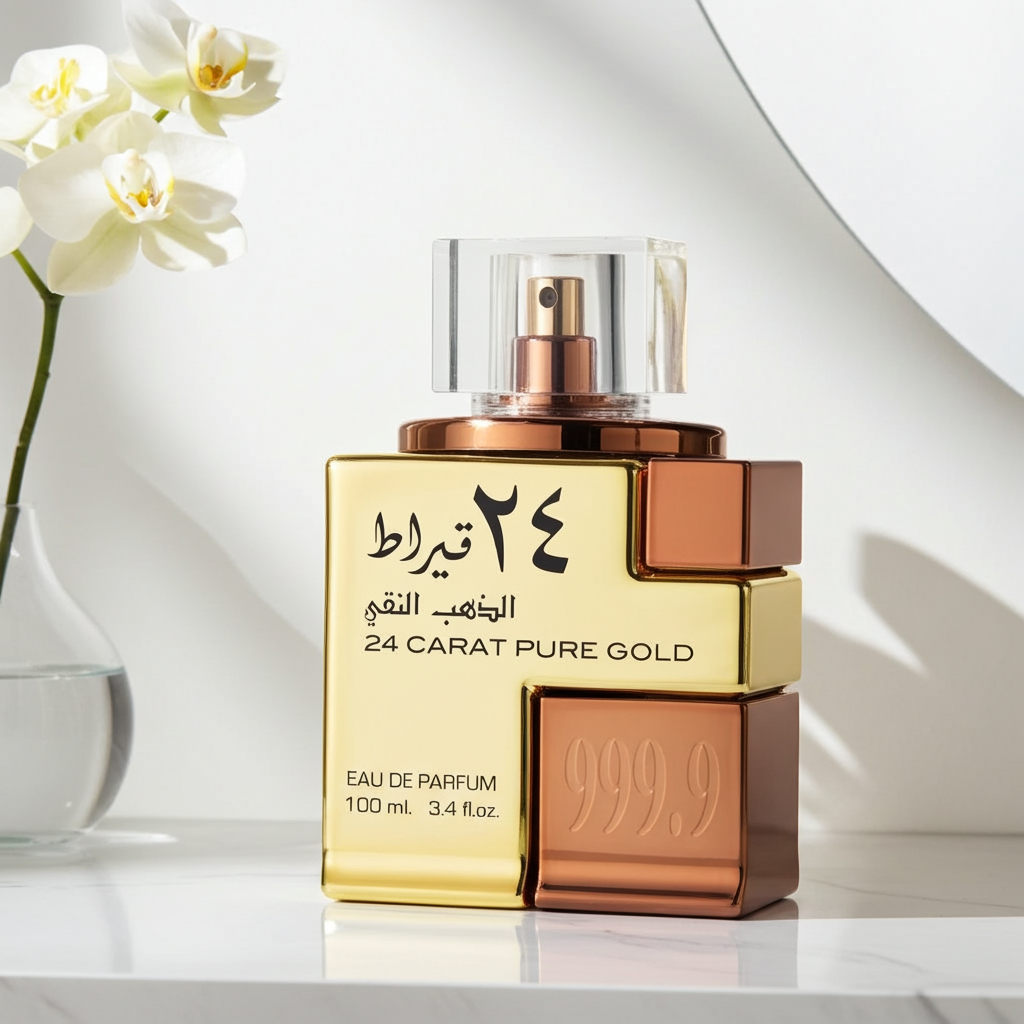 Flacon vaporisateur en or pur 24 carats pour le parfum Lattafa