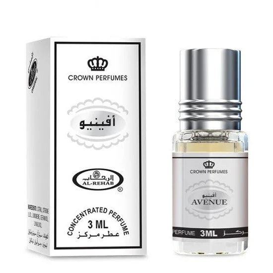 Al-Rehab Parfumolie Avenue in Zilveren Flesje parfumolie avenue en doos, luxury scent