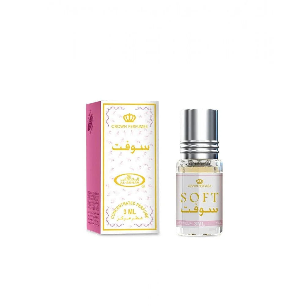 Perfume olie en verpakking van Al Rehab Parfumolie Soft in Roller Parfumolie Top geur
