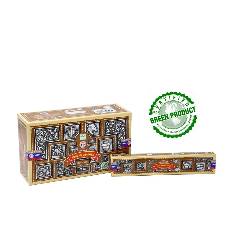 Incense sticks in decorative box en losse packet voor super hit Tuscan Leather wierookstokjes