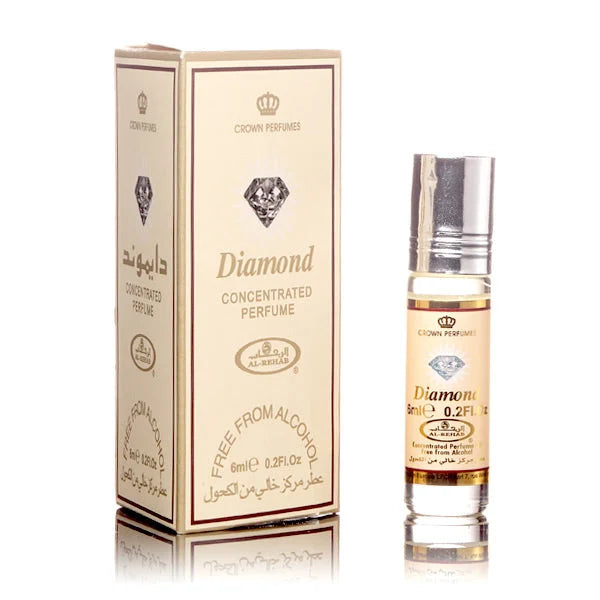Al-Rehab Parfumolie Diamond met geconcentreerde diamantachtige geur en verpakking