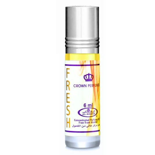 Al-Rehab Parfumolie Fresh 6ml rollerball in geel-oranje gradiënt met zilveren dop