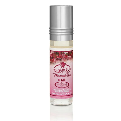 Heldere glazen flesje met parfumolie Moroccan Rose van Al-Rehab Parfumolie Moroccan Rose