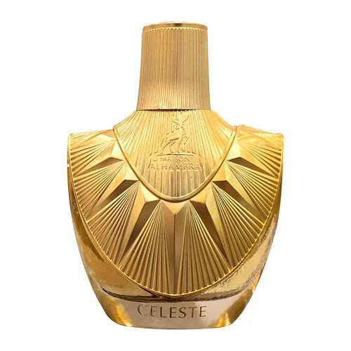 Gouden parfumfles van Celeste - Maison al Hambra met viacheslav Спасибо zaafaran mousuf arabische parfum