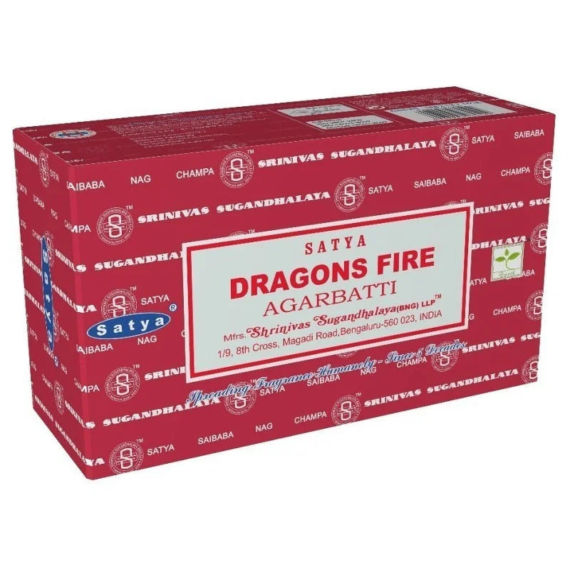 Rode doos Satya Dragons Fire Wierookstokjes voor intense aromatische ervaring