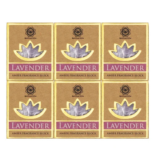 Green Tree Amber Fragrance Block Lavender Set 6 Pcs