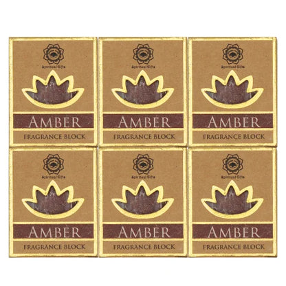 Zes amber geurblokjes voor een warme geurervaring in fragrance block set