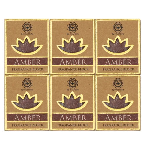 Zes amber geurblokjes voor een warme geurervaring in fragrance block set