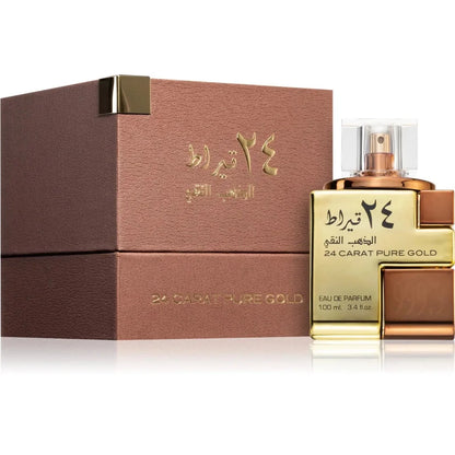 24 karaat puur goudparfumfles Lattafa Parfum, 100 ml gouden dop