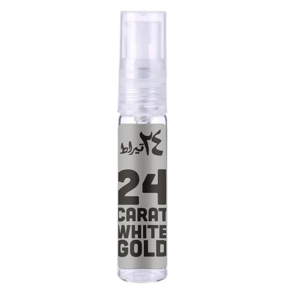 Lattafa Parfum Carat Silver 24 karaat witgouden sprayfles