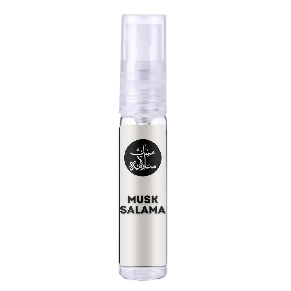 Lattafa Parfum Musk Salama in witte glazen fles met Arabisch schrift