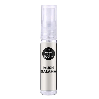 Lattafa Parfum Musk Salama in witte glazen fles met Arabisch schrift