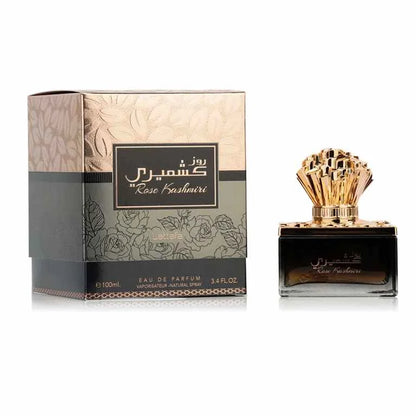 Perfume fles en doos van Lattafa Parfum Rose met bloemige geur en parfum rose Kashmiri