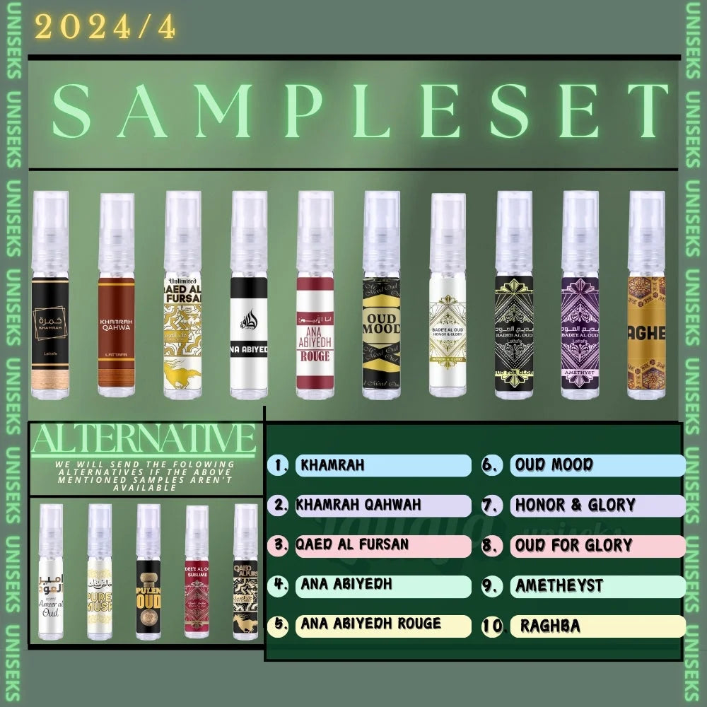 Lattafa Sample Set Top 10 2024 Q4 - Sampleset