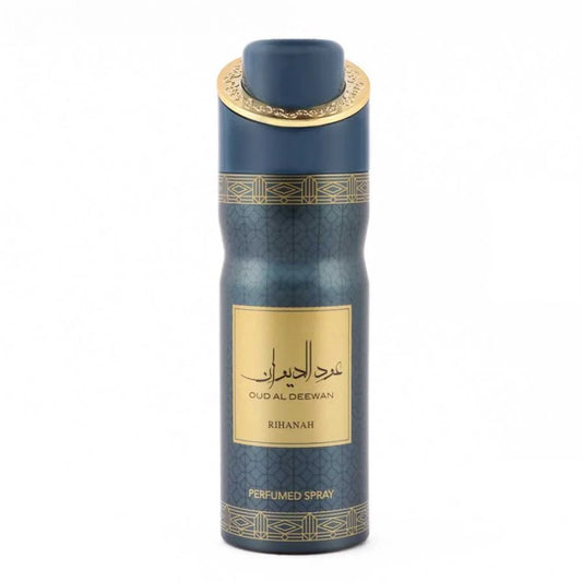 Rihanah deodorant - oud Arabische parfum spray in donkerblauw en goud