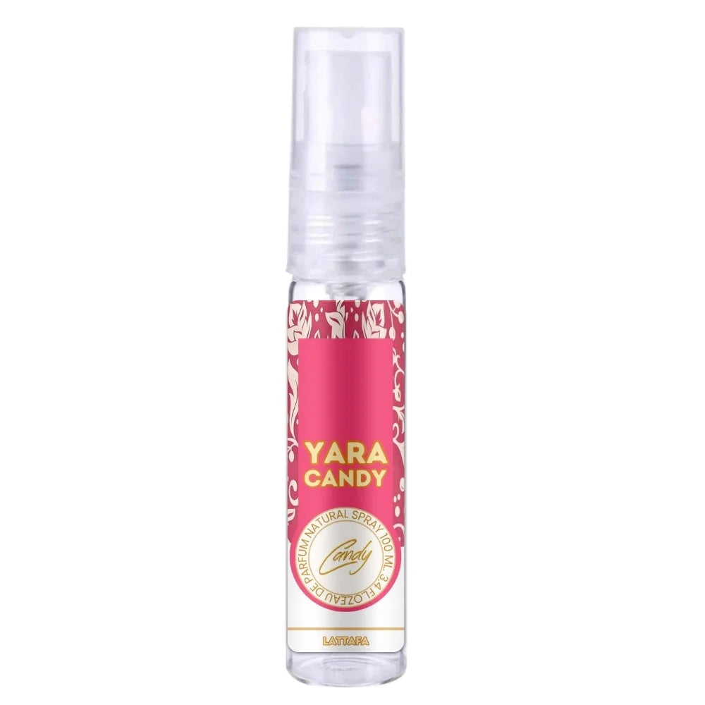 Roze en gouden parfumflesje met gouden lint voor Yara Candy fans, Yara Candy parfum
